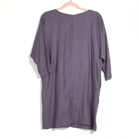 Wilfred Delphine Shift Mini Dress Womens XXS Purple Dolman Sleeve Lagenlook - Picture 3 of 11
